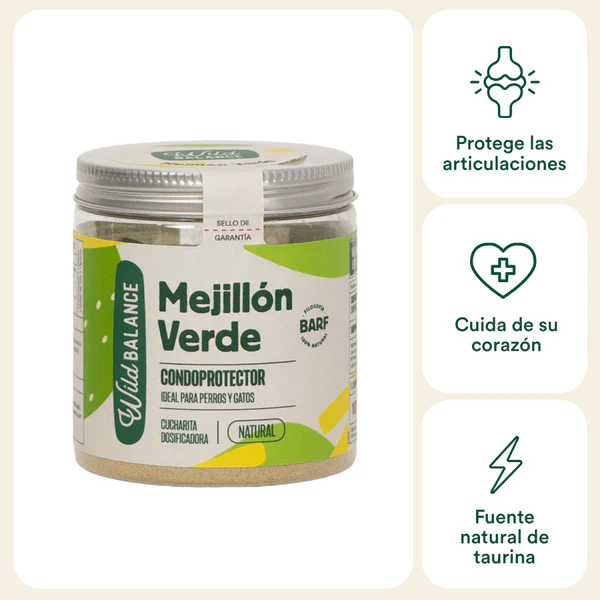 [WBSPGEM010] Mejillón de labio verde liofilizado Wild Balance - Condoprotector natural