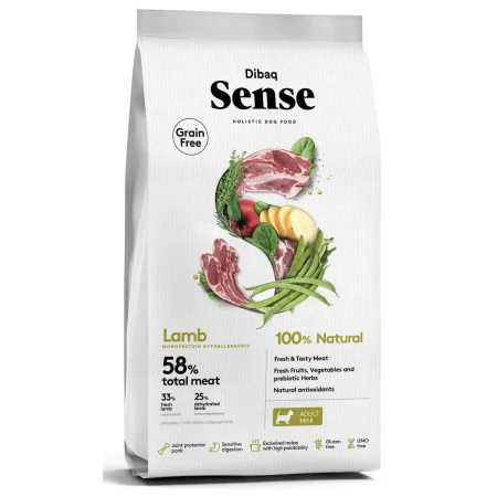 Dibaq Sense Hipoalergénico Grain Free Cordero Mini Adulto - 2kg