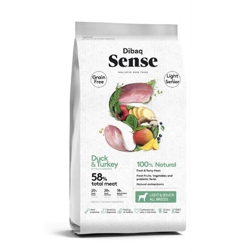Dibaq Sense Hipoalergénico Grain Free Pato & Pavo -Light & Senior - 12kg
