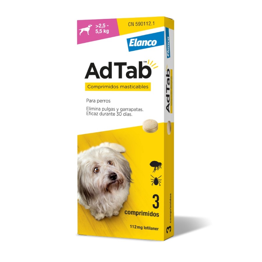 Adtab Pastillas Antiparasitarias 3 comprimidos 2,5-5,5kg