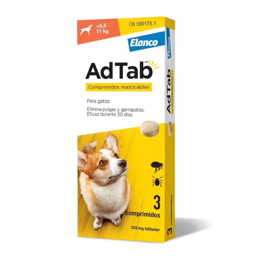 Adtab Pastillas Antiparasitaria - 3 comprimidos 5,5 - 11kg