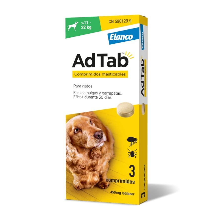Adtab Pastillas Antiparasitarias - 3 comprimidos 11-22kg