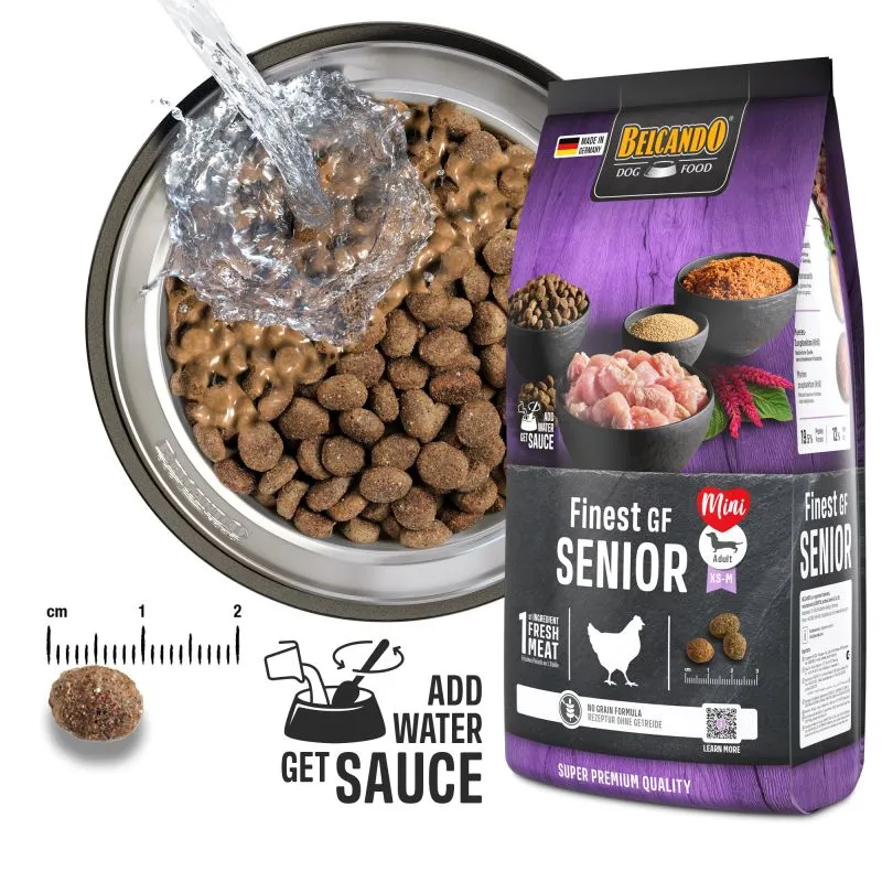 Belcando Finest Mini Grain Free Senior - 4kg - Efecto Salsa