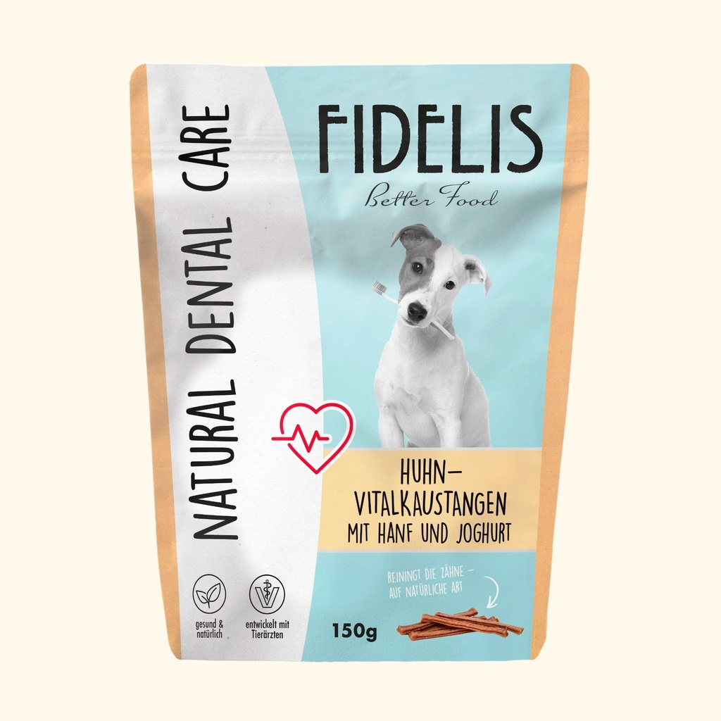 Fidelis - Barrita Masticable de Pollo con cáñamo y yogur probiótico 150 g
