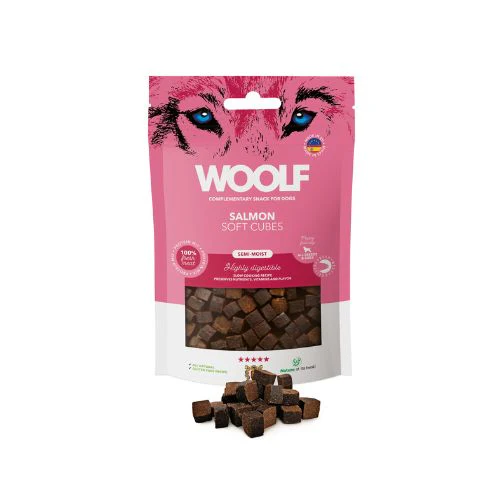 Woolf Soft Cubes Salmon Dog Treats 100G