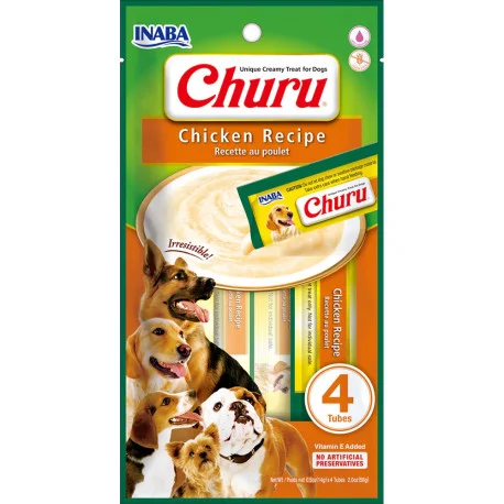Churu Tubitos Cremosos Pollo para perro x4 tubos