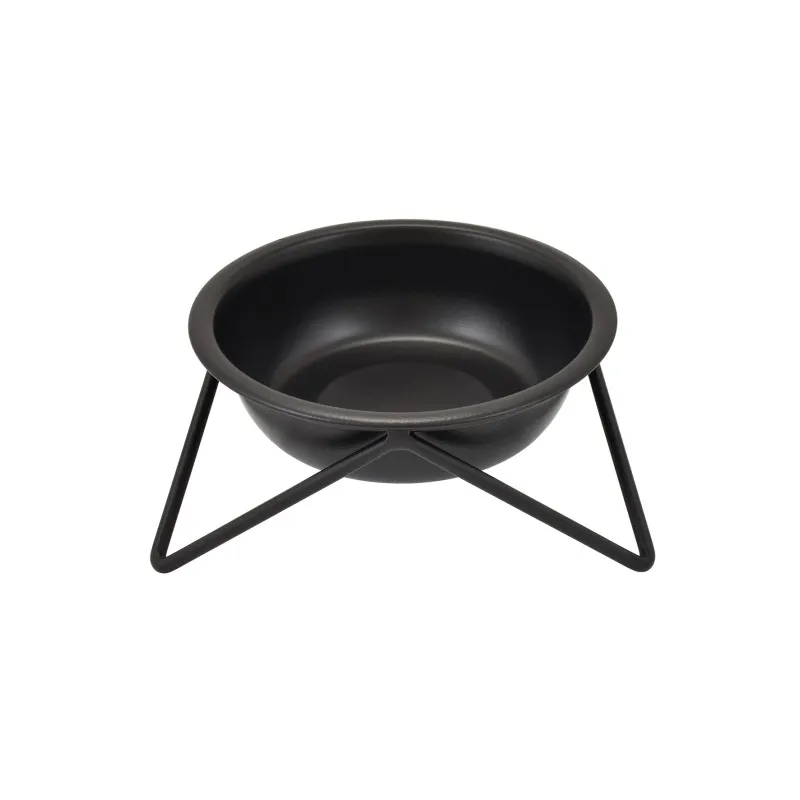Comedero Inox Negro con Soporte 475ml