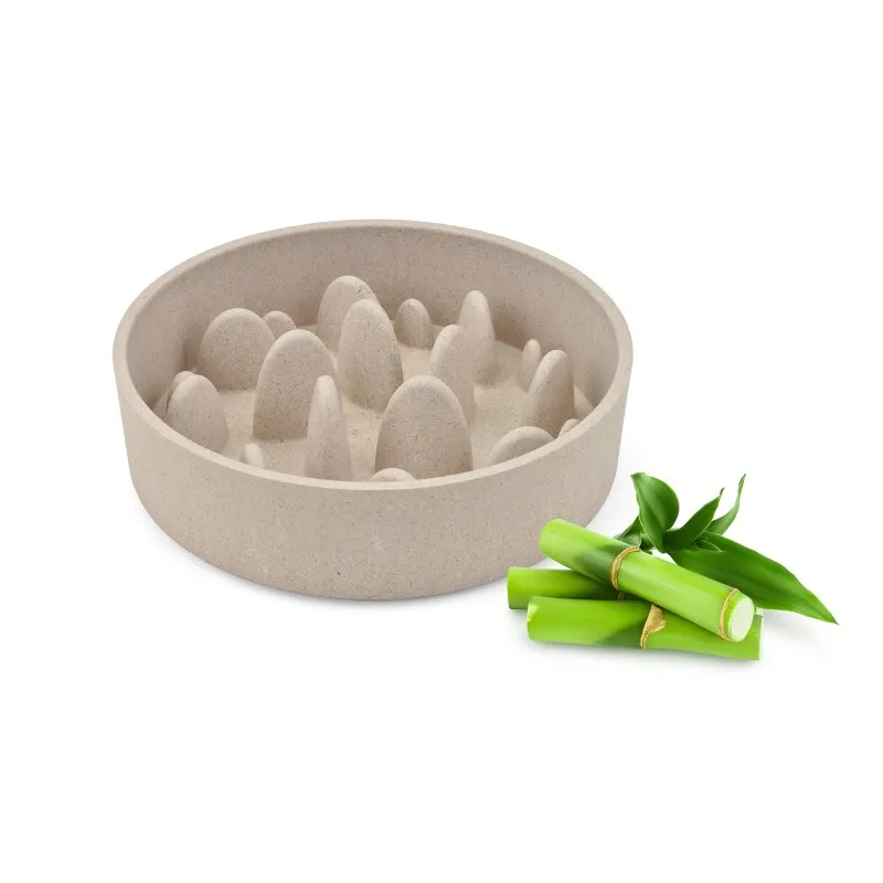 Comedero Bambu Slow - Beige - 800ml