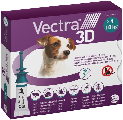 [C3PET003] 3 Pipetas Antiparasitarias Vectra 3D 4-10kg