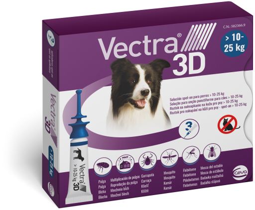 [C3PET002] 3 Pipetas Antiparasitarias Vectra 3D  10-25kg