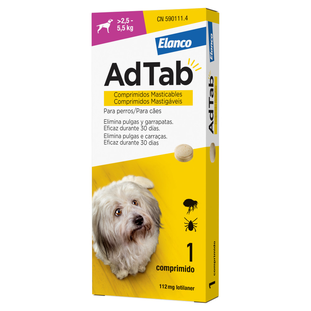 AdTab 1 Comprimido Masticable Antiparasitario 2,5-5,5kg