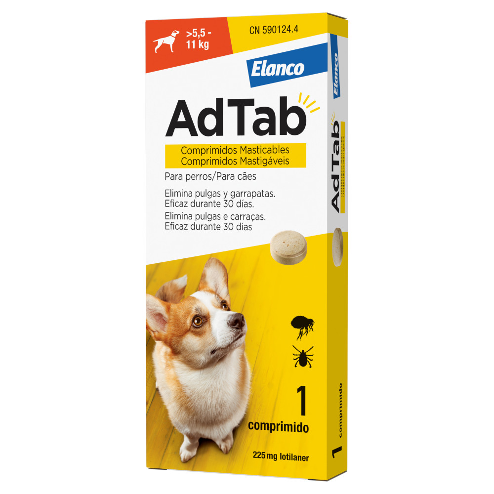[E2PE003] AdTab 1 Comprimido Masticable Antiparasitario 5,5-11kg