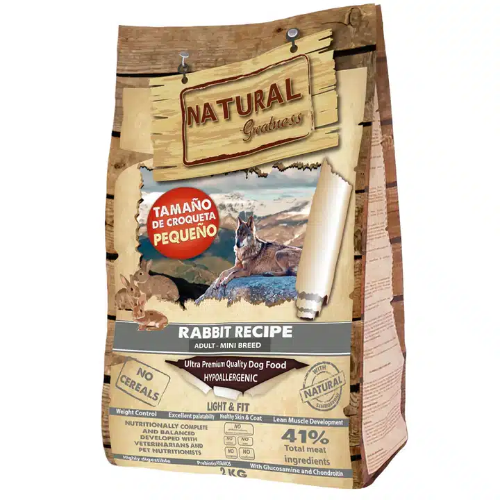 [ASK81MI02] Natural Greatness - Light & Senior de Conejo - Perros Mini (2kg)