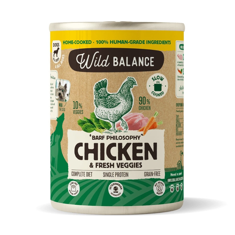 Wild Balance Filosofía Barf – Lata de Pollo con Verduras para Perros