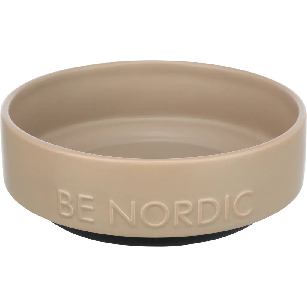 [24526] BE NORDIC Comedero de cerámica antideslizante con base de caucho  , 0.5L  - ø16cm