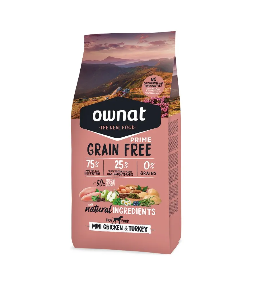 Ownat Grain Free Prime Mini Pollo y Pavo 3kg