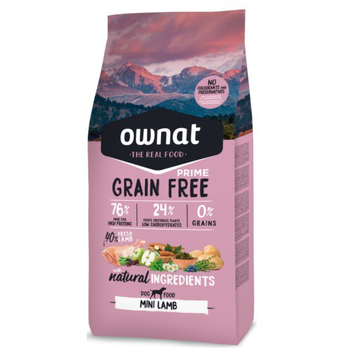 [013894] Ownat Grain Free Prime Mini de Cordero 3kg