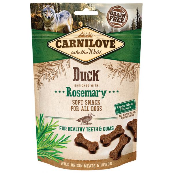 [8595602527328] Snacks tiernos Carnilove Pato y Romero - 200g